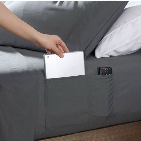 Swift Home Smart Sheet Set With 8" Side Storage Pockets - Picture 2 of 10